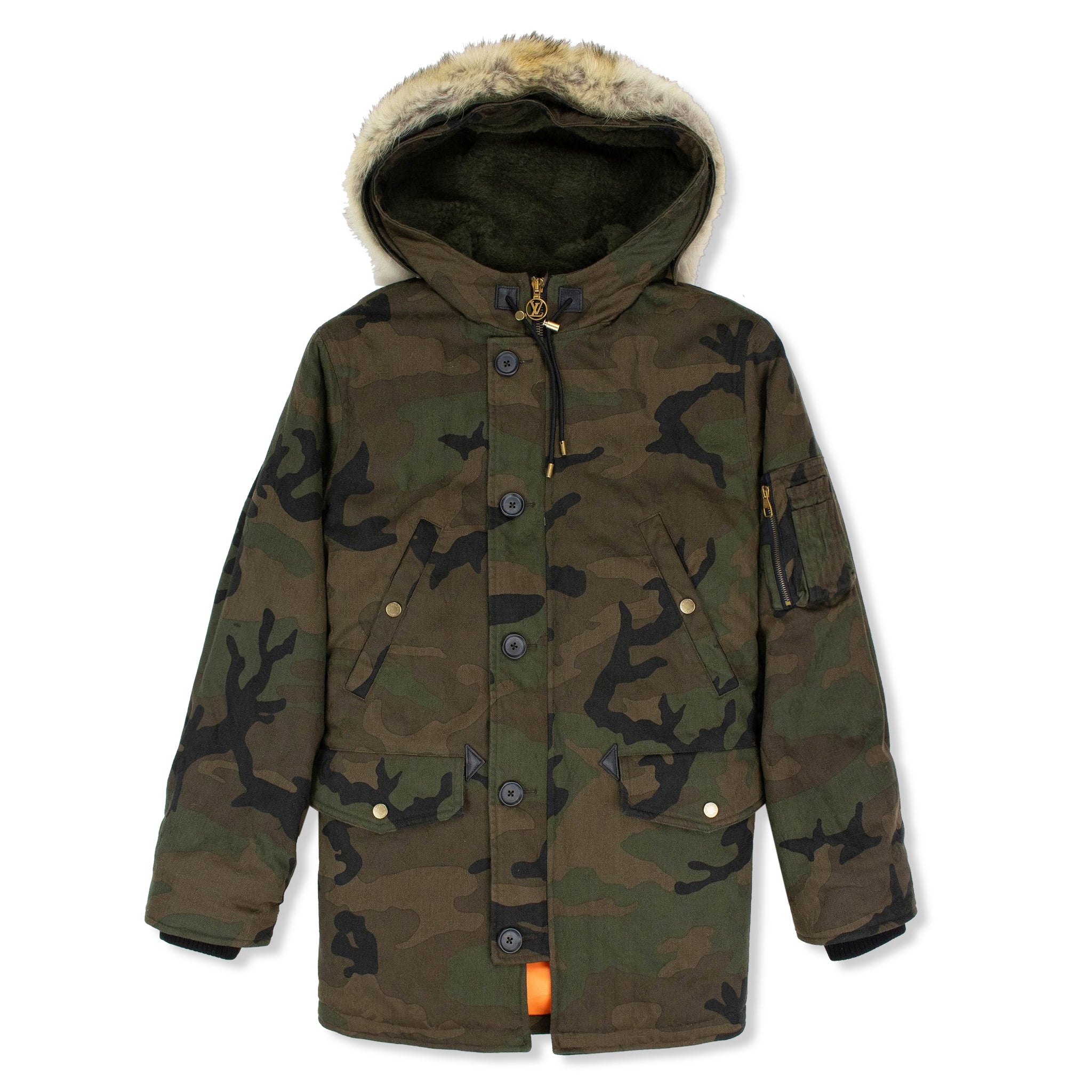 Image of Supreme x Louis Vuitton Jacquard Denim Parka Jacket